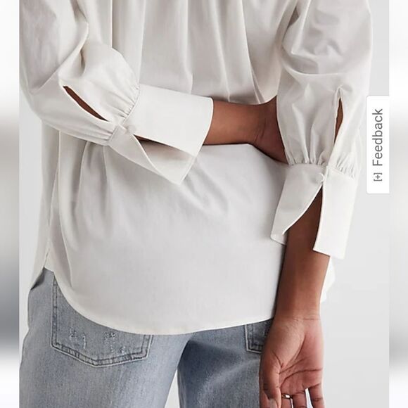 Gathered Sleeve Half Button Up Shirt - Picture 2 of 5